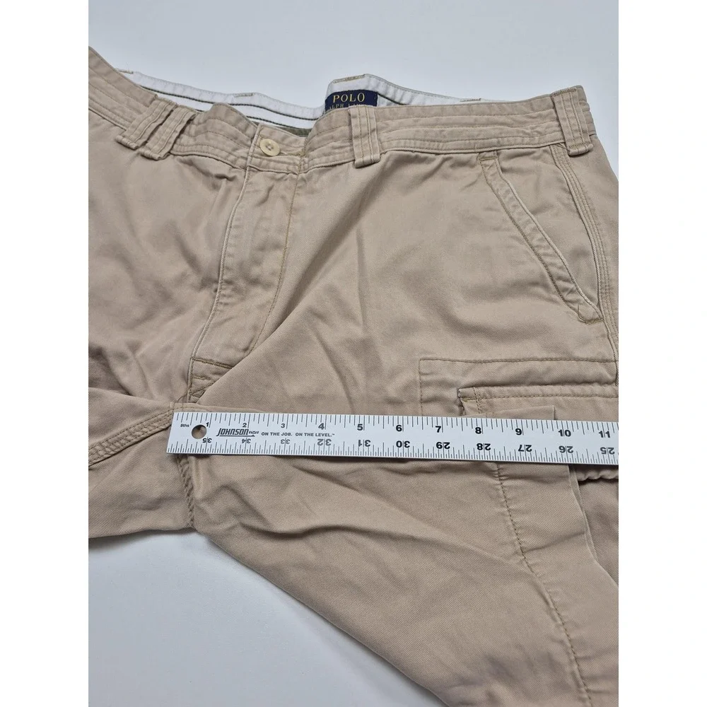 Polo Ralph Lauren Cargo Shorts Mens 40 Beige Canvas 10